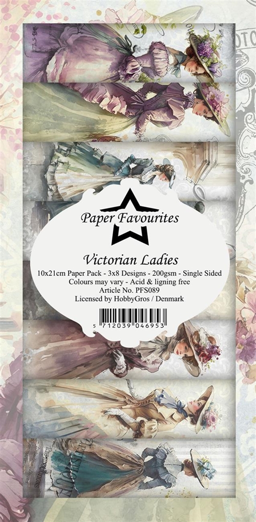 Paper Favourites slimcard Victorian Ladies 3x8 design 10x21cm 200g